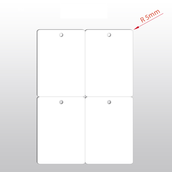 Hängeetiketten aus PET Folie, 105 x 148,5 mm, 150 my, weiß, 100 Blatt pro Packung